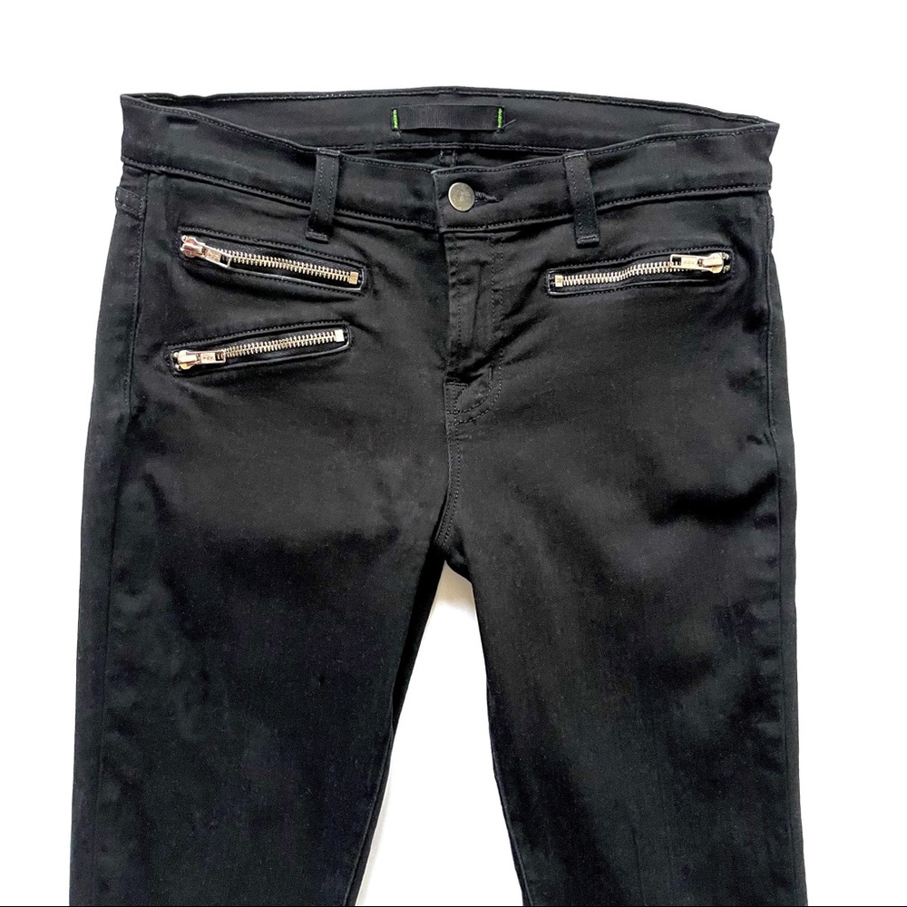 J Brand Zoey Triple Zip Black Skinny Jeans